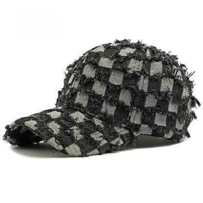 Fashion Washed Denim Hard Top Baseball Cap Women's