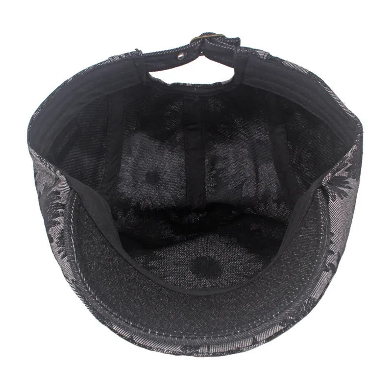 Four Seasons Cotton Flower Print Newsboy Caps Flat Peaked Cap