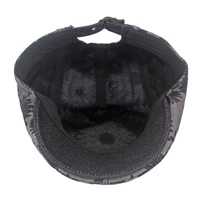 Four Seasons Cotton Flower Print Newsboy Caps Flat Peaked Cap