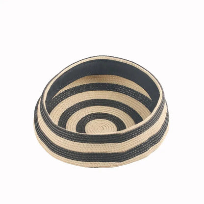 2026 New Striped Paper Straw Beret For Women
