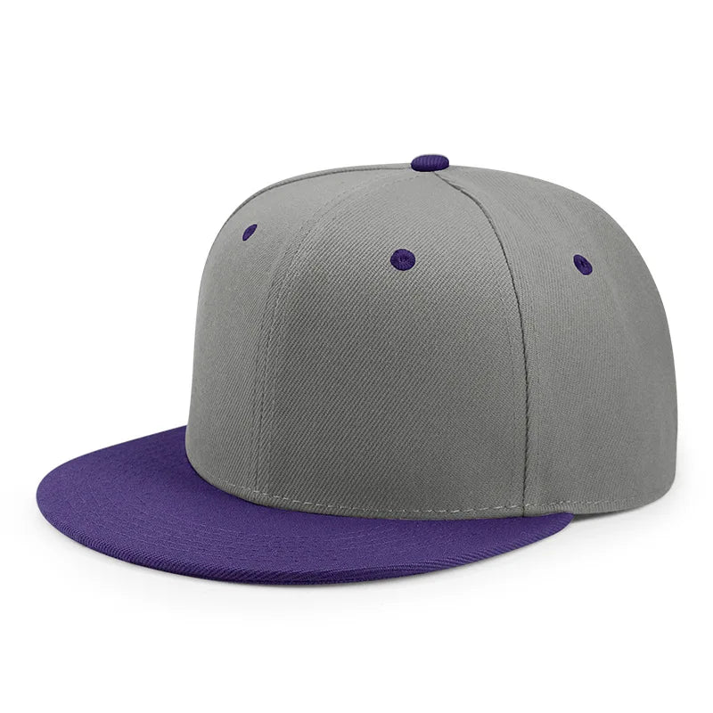 Wholesale Adult Blank Snapback Cap Male Hip-Hop Flat Peak Skateboard Hat Lady Sun Caps