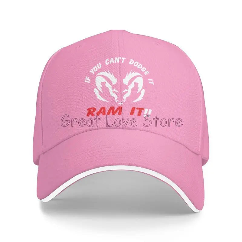 If You Can`T Dodge It Ram It Print Sandwich Baseball Cap Summer