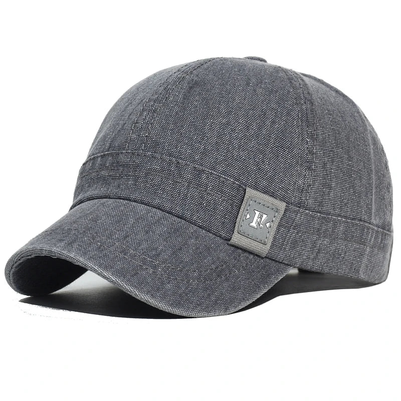 Fashion Short Brim Washed Cotton Baseball Cap Men Women