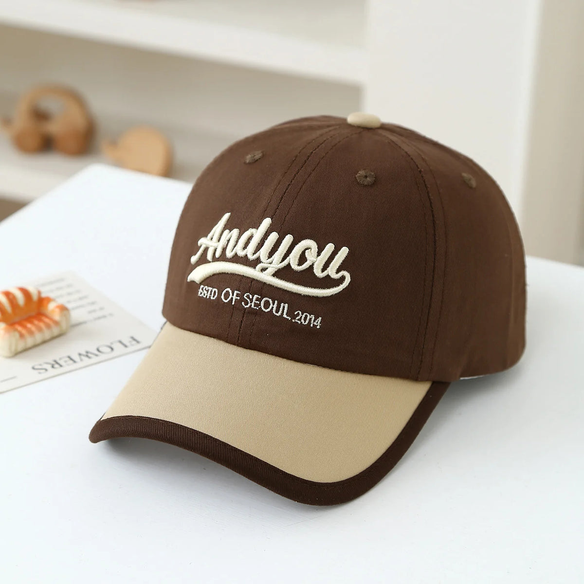 Children's Baseball Cap With 'And You Estd Of Seoul 2014' Embroidery Adjustable Sun Hat