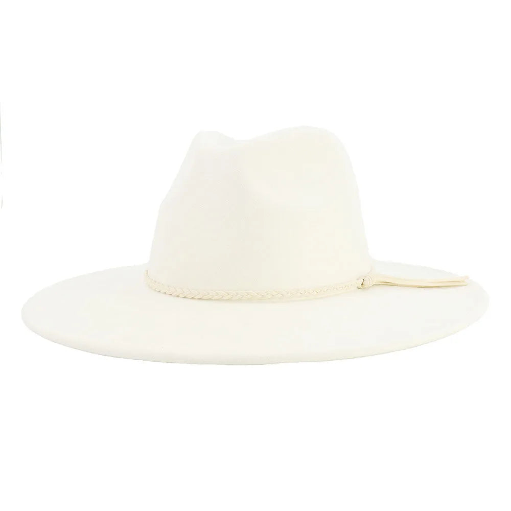 Suede Top Hat 9.5cm Wide Brim Fedora Hat Men Women