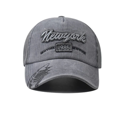 Vintage Washed Distressed Letter Embroidered Baseball Cap