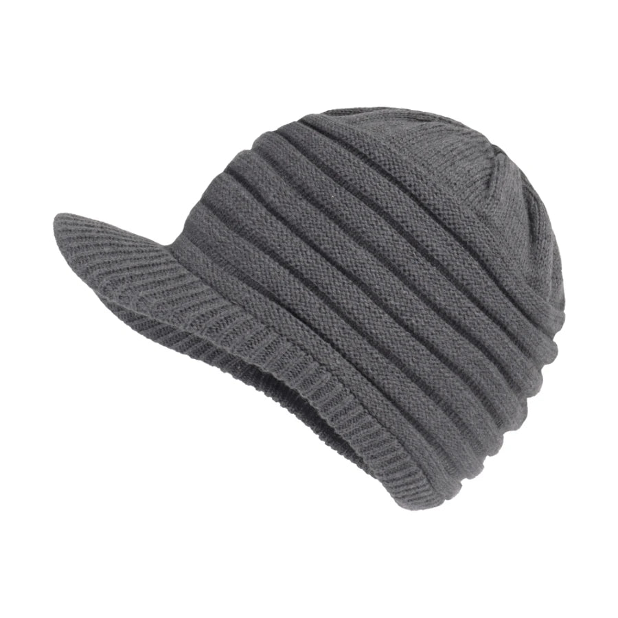 Unisex Winter Hats With Visor Warm Ski Hat Stylish Knitted Hat