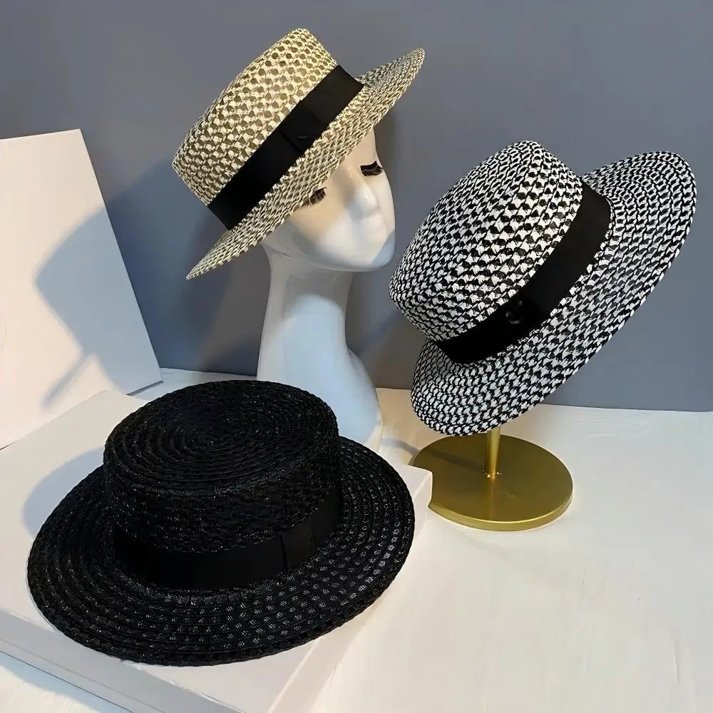 Women's Spring And Summer British Houndstooth Top Hats