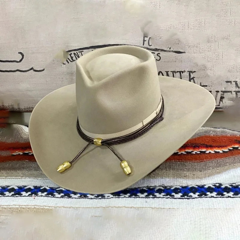 Men's And Women's Fashion Wool Western Cowboy Hat