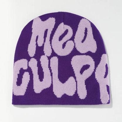 Mea Culpa Knitting Beanies Hat For Women Men