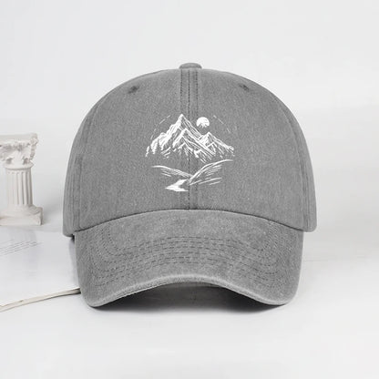 Mountain Landscape Washed Baseball Cap