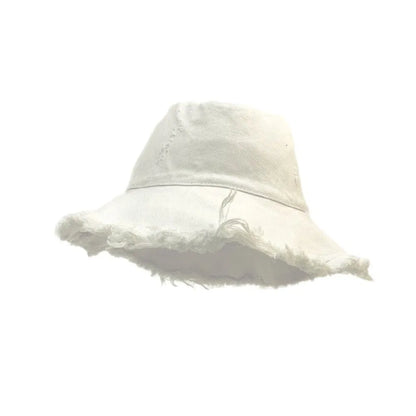 Soft Retro Denim Bucket Hats Sunshade Wide-Brimmed Shabby Fisherman Hat