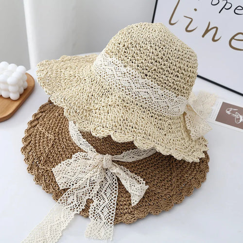 New Summer Beach Hat For Women Popular Wide Brim Straw Bucket Hat