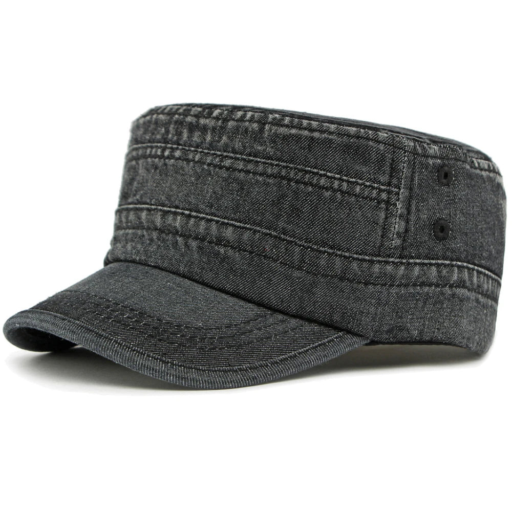 Cotton Denim Baseball Hat Male Female Adjustable Army Military Flat Top Cap