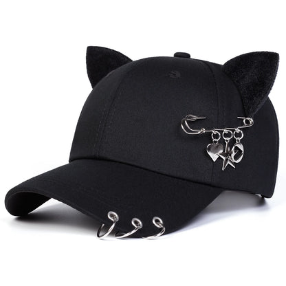 Unisex Cat Ear Pin Love Baseball Caps Spring Autumn