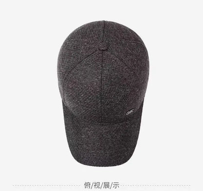 Thickened Warm Winter Hat Color Block Earflap Baseball Cap Ear Protection Adjustable Outdoor Casual Cap