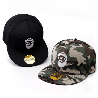 Bearded Uncle Baseball Cap, Unisex Fashionable Flat-Brim Hip-Hop Cap