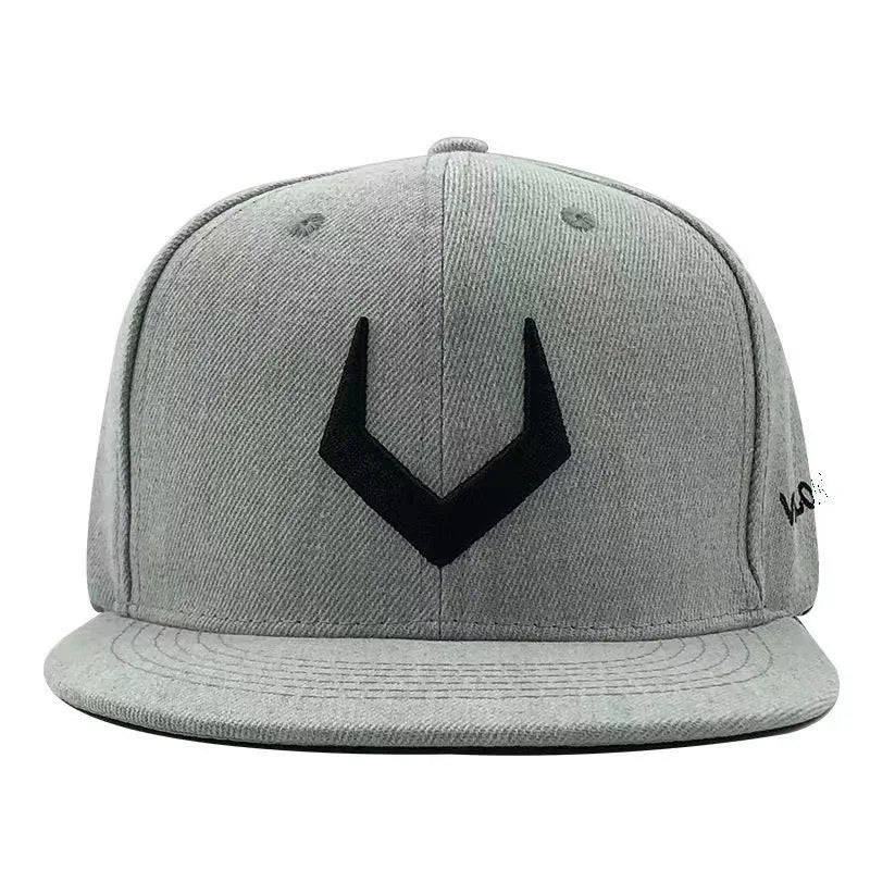 High quality Unisex Simple grey V 3D pierced Embroidery Bill Hip-Hop Hats