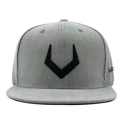 High quality Unisex Simple grey V 3D pierced Embroidery Bill Hip-Hop Hats
