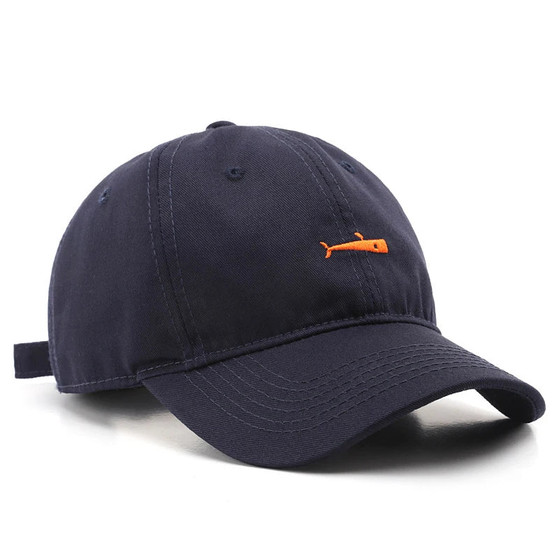 Simple Baseball Cap Men Sebound Hat Whale Embroidery Casual Hat