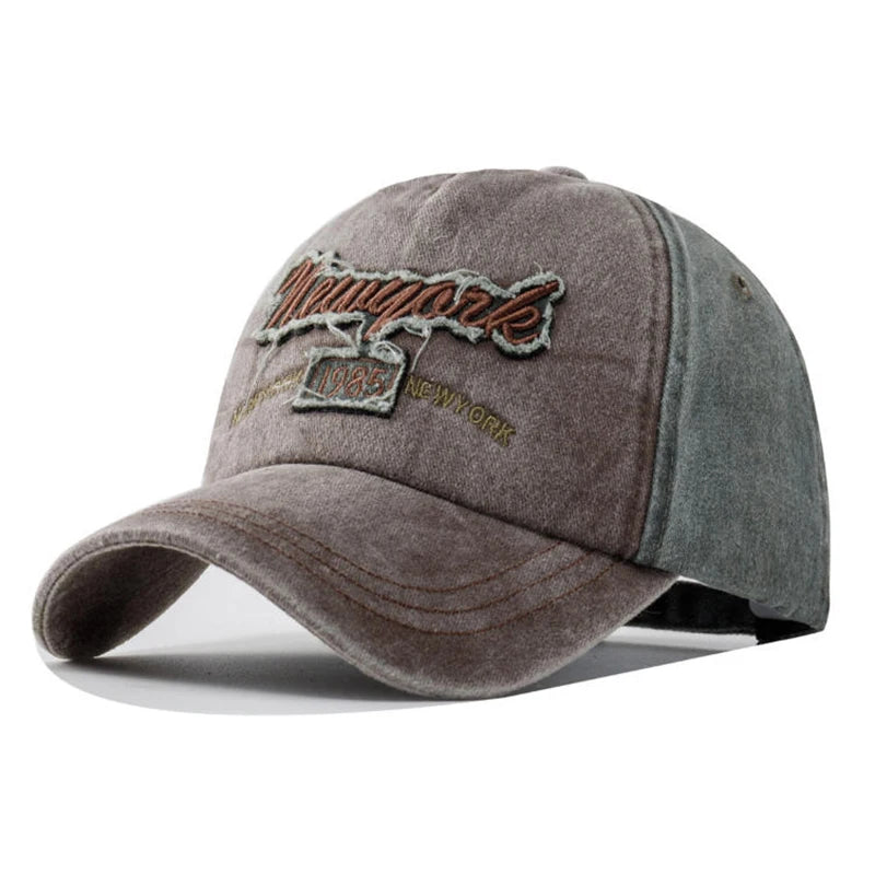 Vintage Washed Distressed Letter Embroidered Baseball Cap