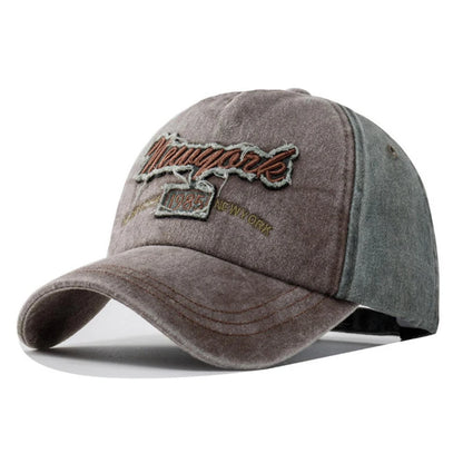 Vintage Washed Distressed Letter Embroidered Baseball Cap