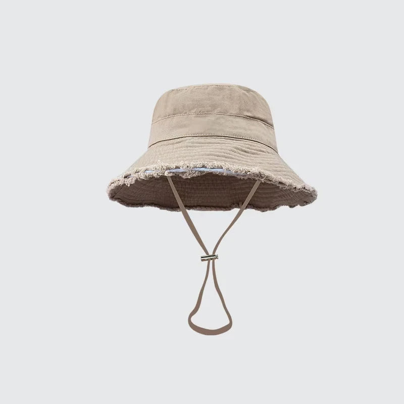 Fisherman's Hat, Women's Foldable Retro Versatile Travel, Polished Edge Sun Hat, Temperament enhancing face basin hat