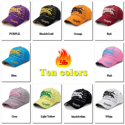 Fashion Unisex Outdoor Sport Baseball Cap One Size Suitable for Men Women 3D Embroidery Patch Print