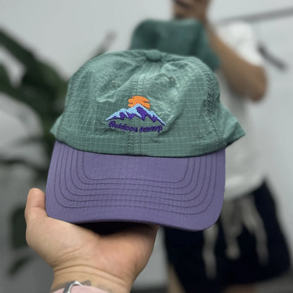 Mountain Outdoor Breathable Sports Quick Drying Hats Color Matching Purple Embroidery Baseball Caps