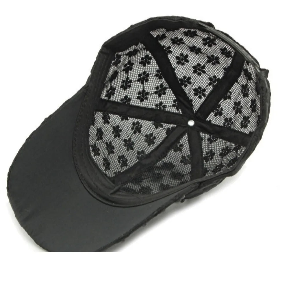 Fashion Mesh Floral Baseball Cap