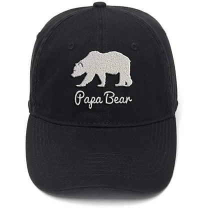 Lyprerazy Papa Bear Washed Cotton Men Women Unisex Hip Hop Cool Flock Printing Baseball Cap Dad Cap