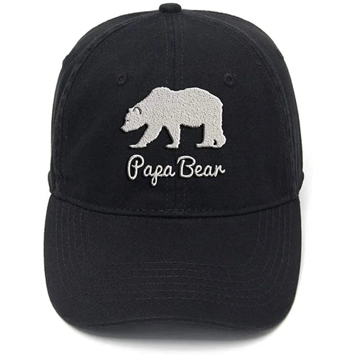 Lyprerazy Papa Bear Washed Cotton Men Women Unisex Hip Hop Cool Flock Printing Baseball Cap Dad Cap