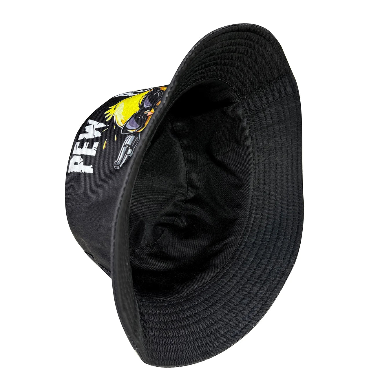 Cool Duck'Pew Pew' 3D Graphic Fisherman Hat, Lightweight Cartoon Duck Design with Glasses