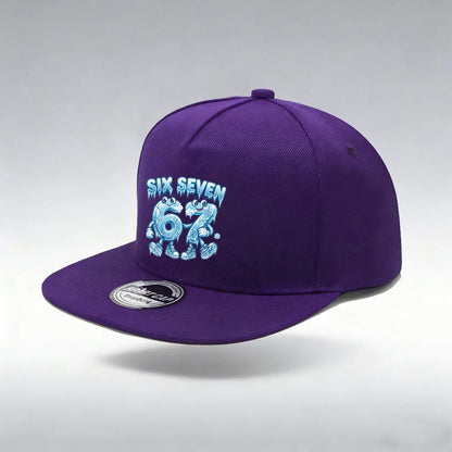 1/2 PC of 67 Ice Cartoon Printed Flat Bottom Brim Snapback Cap