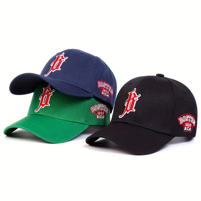 B Letter Side Boston Embroidery Baseball Cap Men Women Spring Summer sun Hats Cotton
