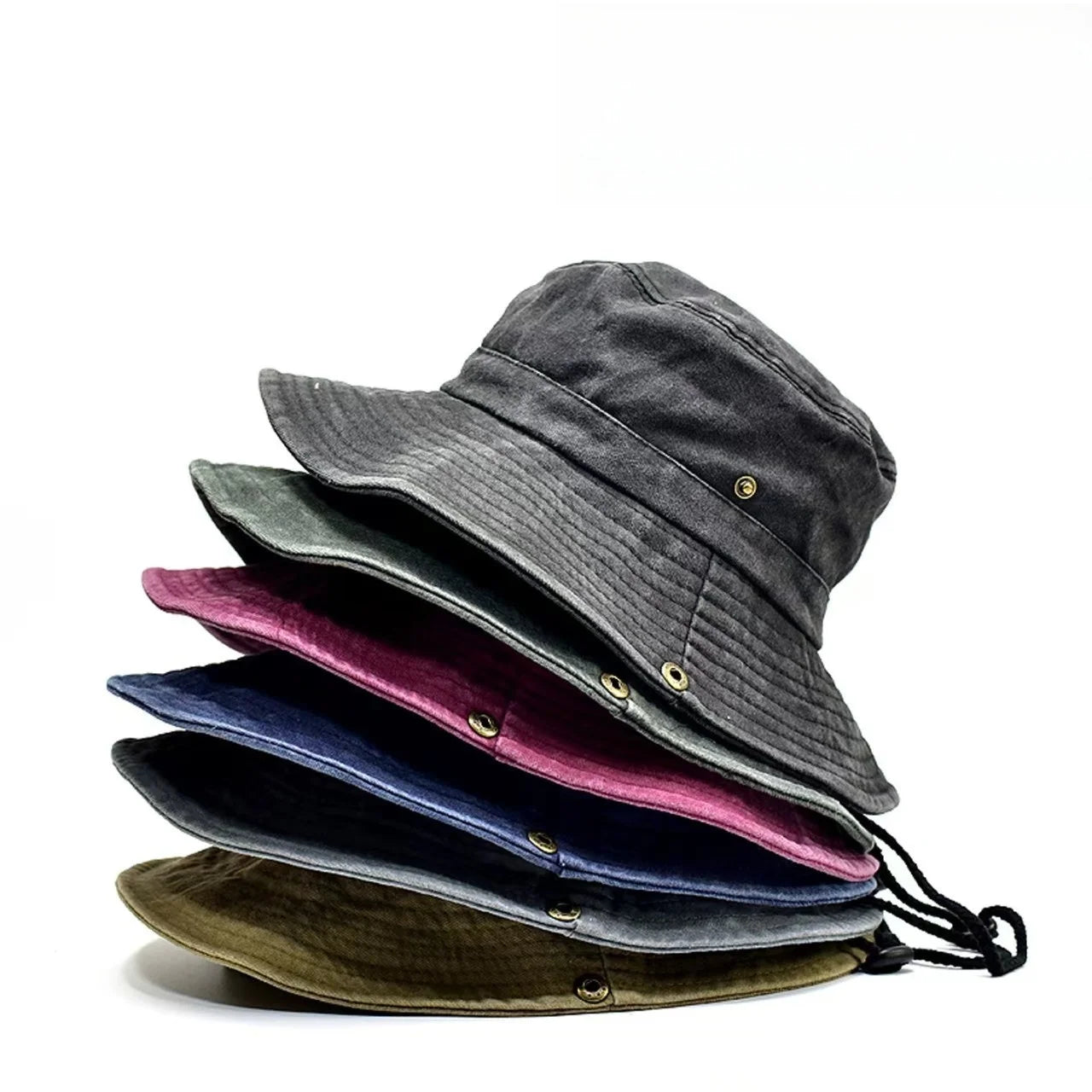 New Washed Cotton Bucket Hats Spring Summer Men Women