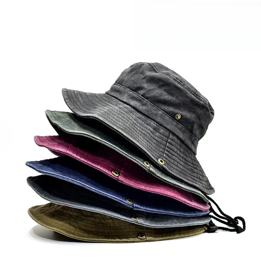 New Washed Cotton Bucket Hats Spring Summer Men Women