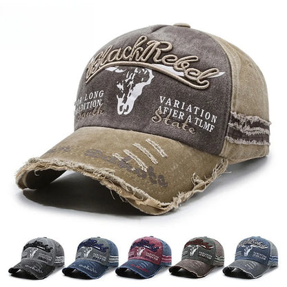 Hat Men Peaked Cap Men Spring and Autumn Aun Hat Washed Retro Old Men Baseball Cap