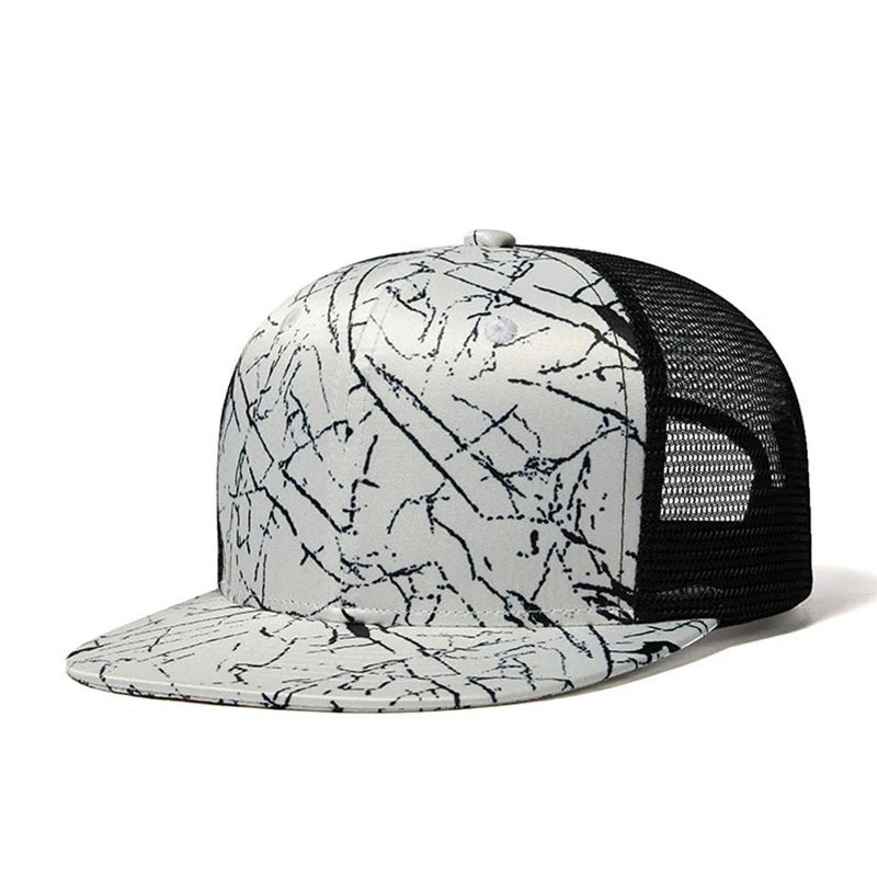 Hip-hop Flat Brim Baseball Cap Breathable Mesh Cap Spring Summer