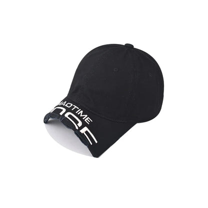 Baseball Cap Short Brim Hole Washing Snapback Hat