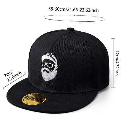 Bearded Uncle Baseball Cap, Unisex Fashionable Flat-Brim Hip-Hop Cap