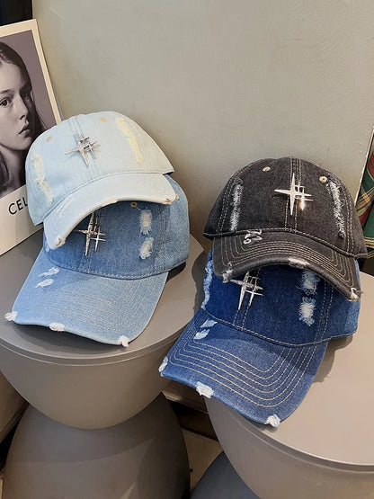 Street Retro Vintage Vintage Cowboy Hole Baseball Cap