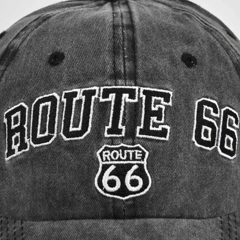 ROUTE 66 Letter Embroidered Baseball Cap Fashion Cotton Snapback Hat Hip Hop Caps Outdoor Hats