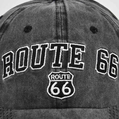 ROUTE 66 Letter Embroidered Baseball Cap Fashion Cotton Snapback Hat Hip Hop Caps Outdoor Hats