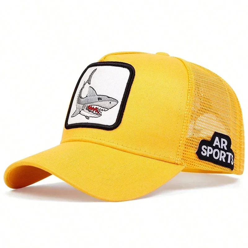 Unisex Shark Patch Embroidery Baseball Net Caps Spring Summer