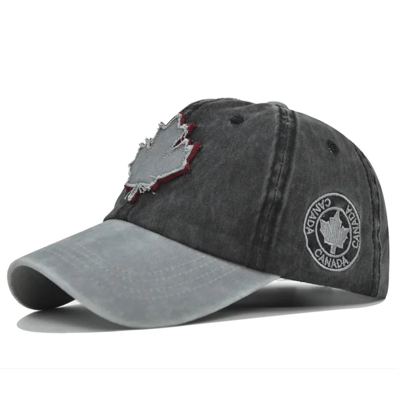 Canadian Maple Leaf Embroidered Baseball Cap, Men's and Women's Duckbill Cap