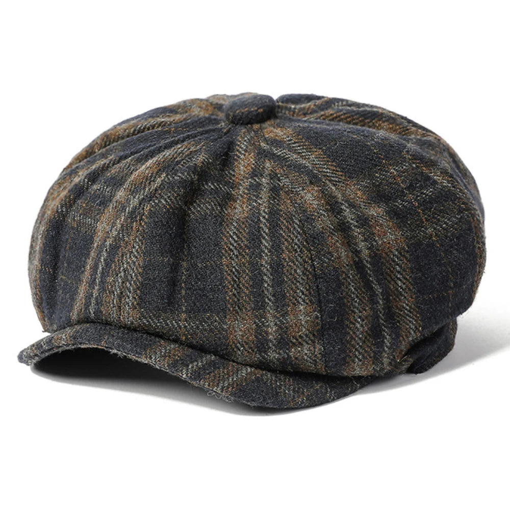 Men Women Retro Artist Painter Plaid Beret Hat