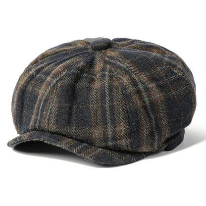 Men Women Retro Artist Painter Plaid Beret Hat