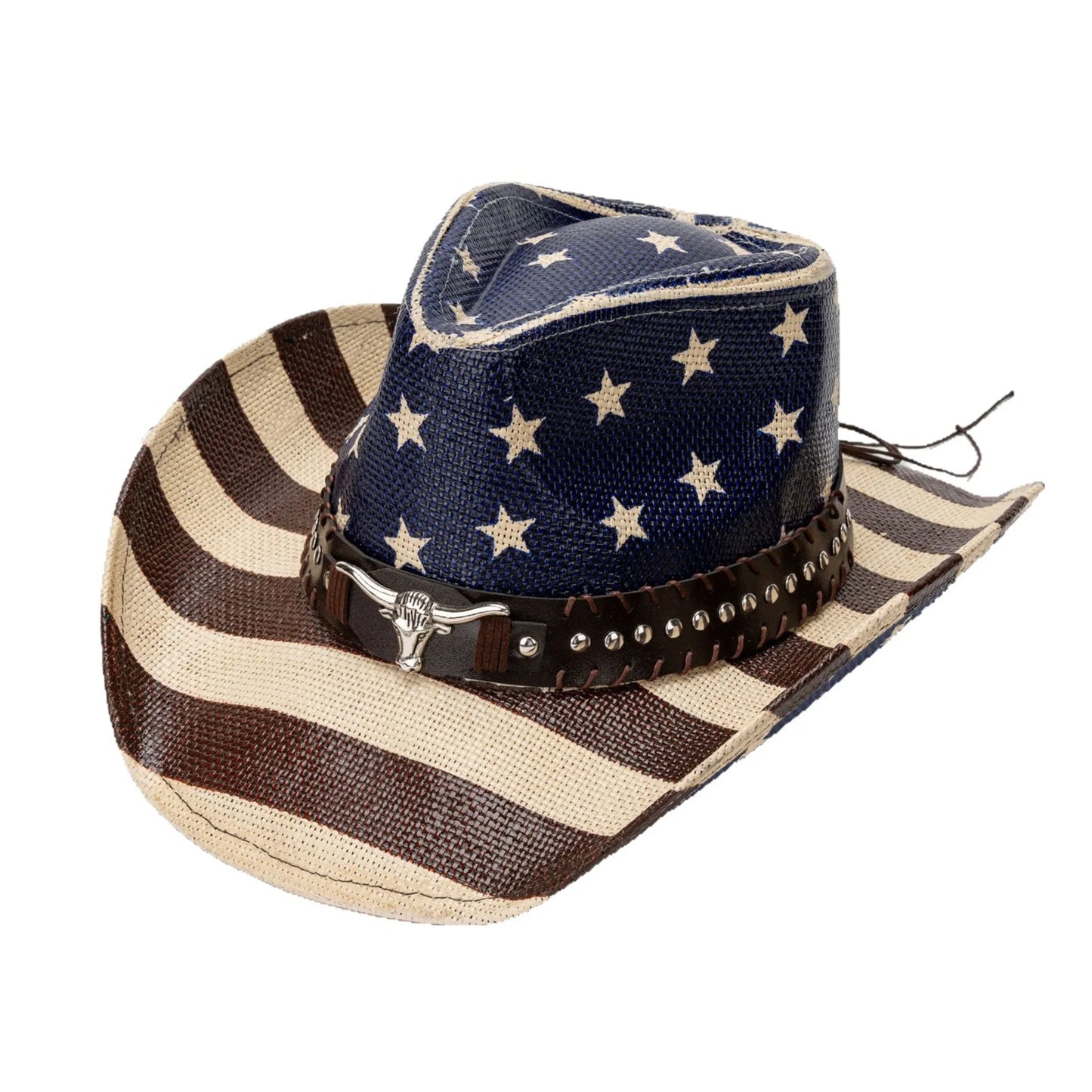 American Flag Cowboy Hat For Women Men Patriotic Western Cap