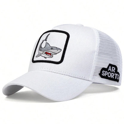 Unisex Shark Patch Embroidery Baseball Net Caps Spring Summer